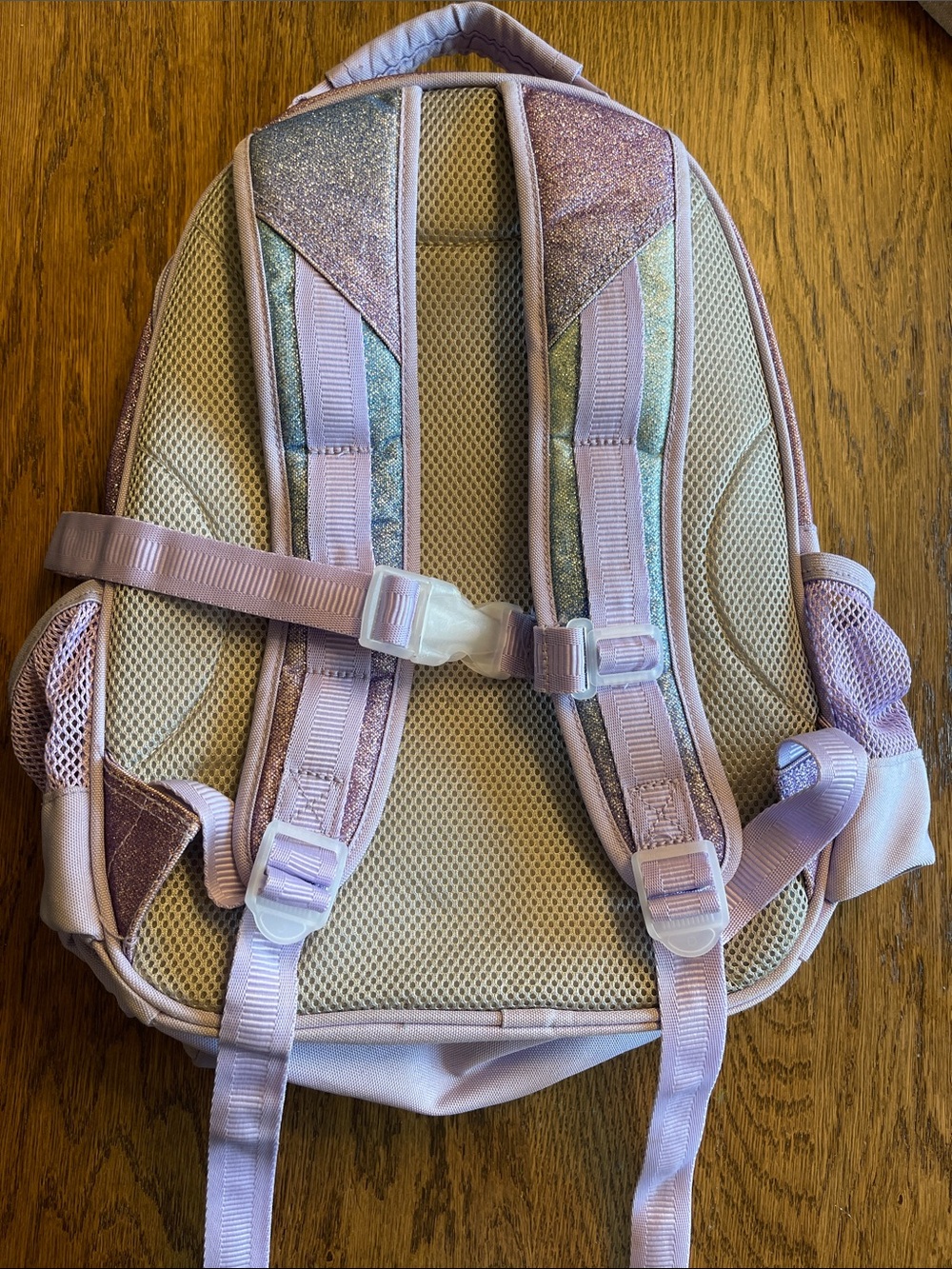 Pottery Barn Glitter Ombre Purple Blue Kids Backpack - Picture 2 of 5